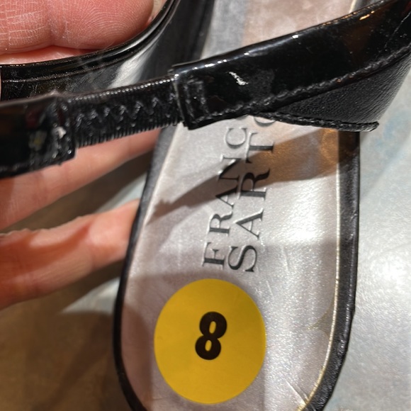 Franco Sarto black leather sling backs (sz 8) - Picture 11 of 14